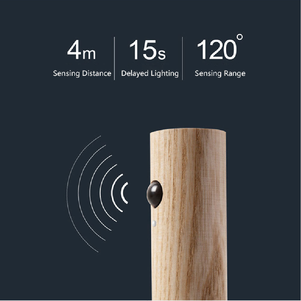 Auto LED USB Magnetische Holz Drahtlose Nachtlicht Flure Veranda Lichter PIR Motion Sensor Wand Licht Schrank Lampe