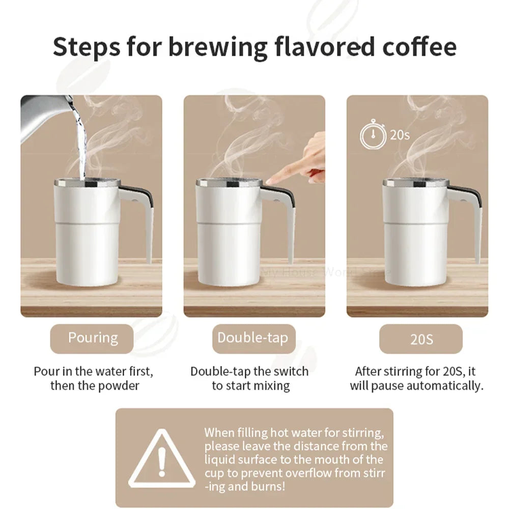 380ml automatisch selbst rührender Magnetbecher mit LCD-Bildschirm, Kaffee, Milch, Saft, Mischbecher, USB wiederaufladbare Smart-Thermal-Cups