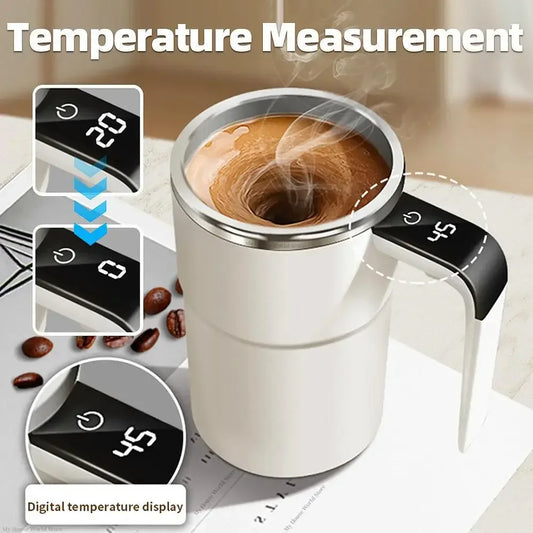 380ml automatisch selbst rührender Magnetbecher mit LCD-Bildschirm, Kaffee, Milch, Saft, Mischbecher, USB wiederaufladbare Smart-Thermal-Cups