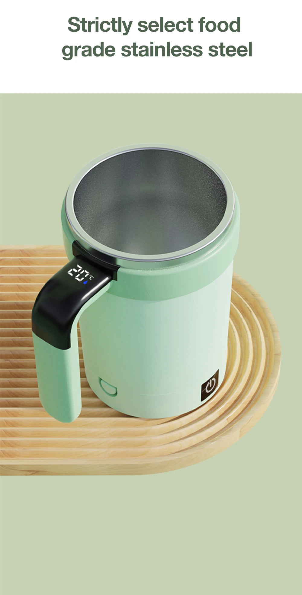Automatischer Rührbecher, wiederaufladbarer Magnetmischer, elektrische Rührbecher, Edelstahl, Kaffeebecher, rotierender magnetischer Becher