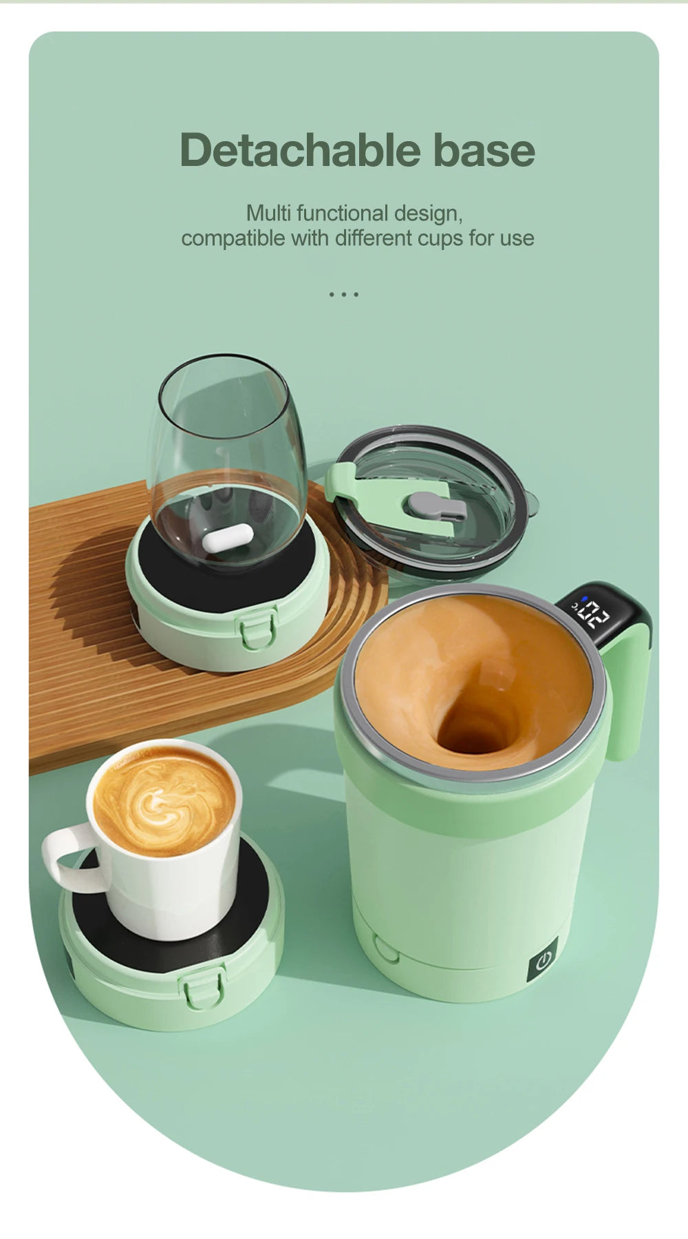 Automatischer Rührbecher, wiederaufladbarer Magnetmischer, elektrische Rührbecher, Edelstahl, Kaffeebecher, rotierender magnetischer Becher
