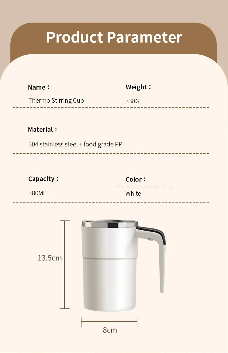 Automatische Rühr becher wiederauf ladbare tragbare Kaffee elektrische Rühren Edelstahl mischer rotierende magnetische selbst rührende Becher
