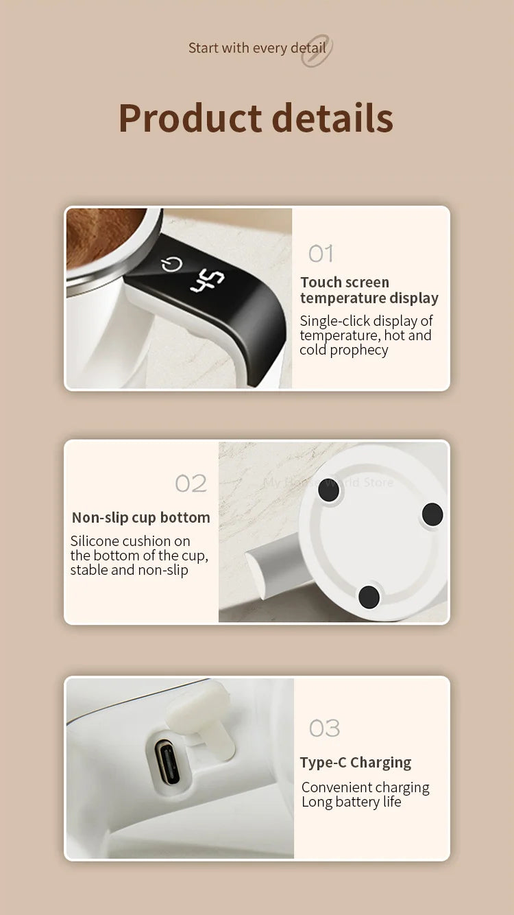 Automatische Rühr becher wiederauf ladbare tragbare Kaffee elektrische Rühren Edelstahl mischer rotierende magnetische selbst rührende Becher