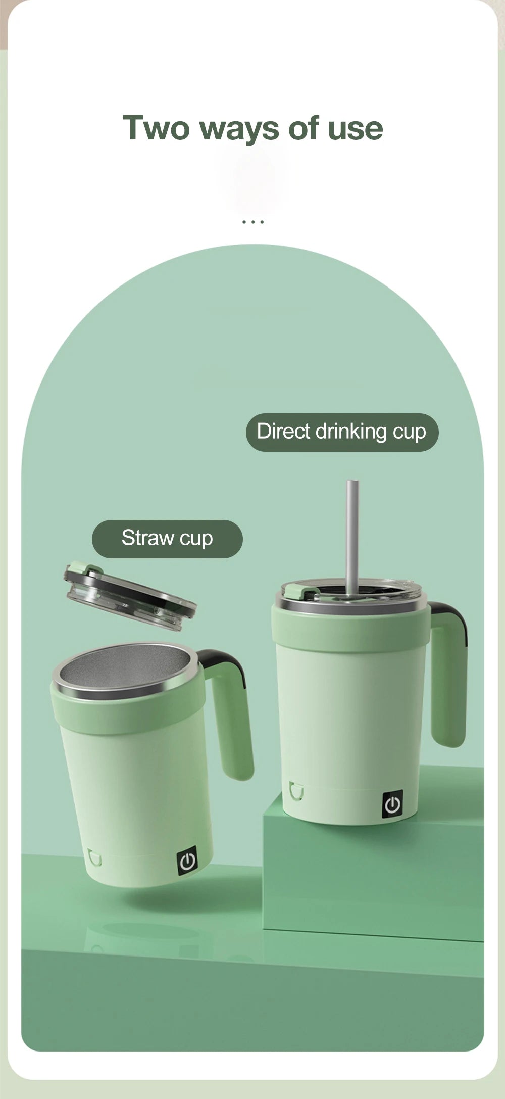 Automatischer Rührbecher, wiederaufladbarer Magnetmischer, elektrische Rührbecher, Edelstahl, Kaffeebecher, rotierender magnetischer Becher