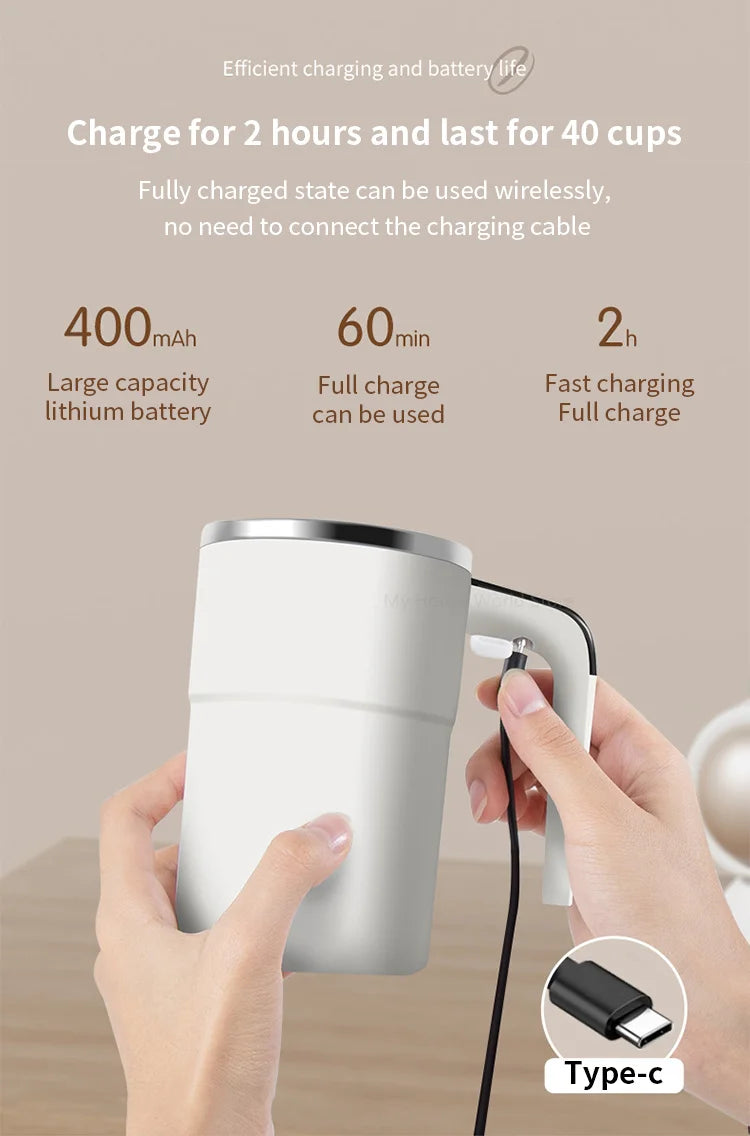 Automatische Rühr becher wiederauf ladbare tragbare Kaffee elektrische Rühren Edelstahl mischer rotierende magnetische selbst rührende Becher